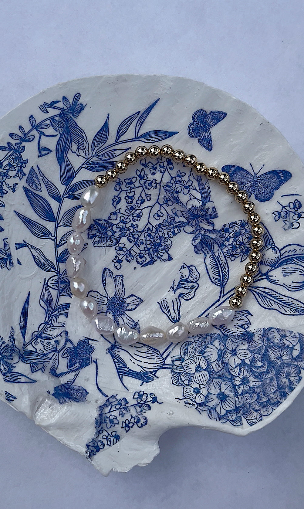 5mm nugget pearls + 4mm gold filled bracelet