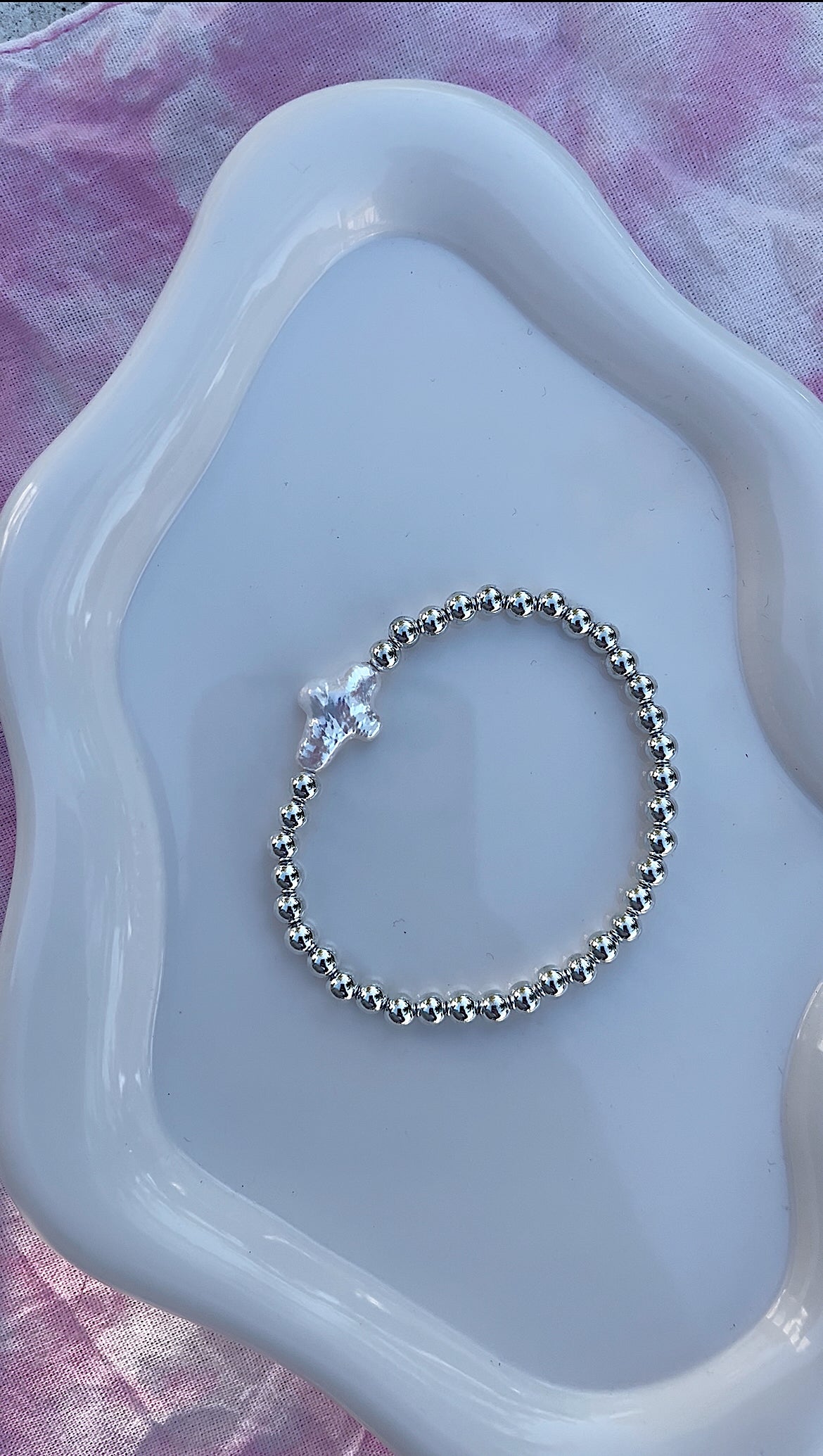 pearl cross bracelet