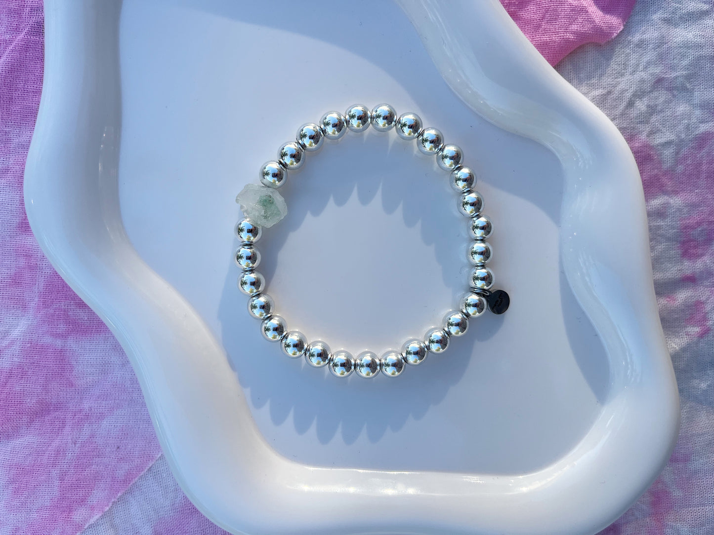 Silver + phantom quartz bracelet