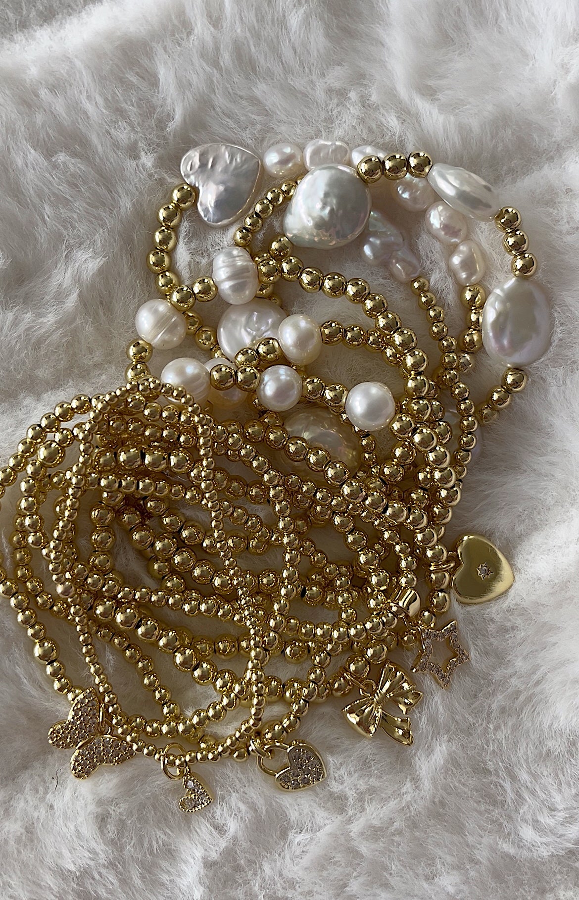 Heart + mini beaded bracelet