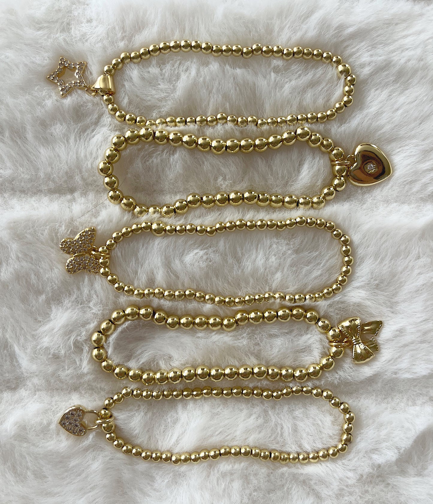 Butterfly charm + beaded mini bracelet