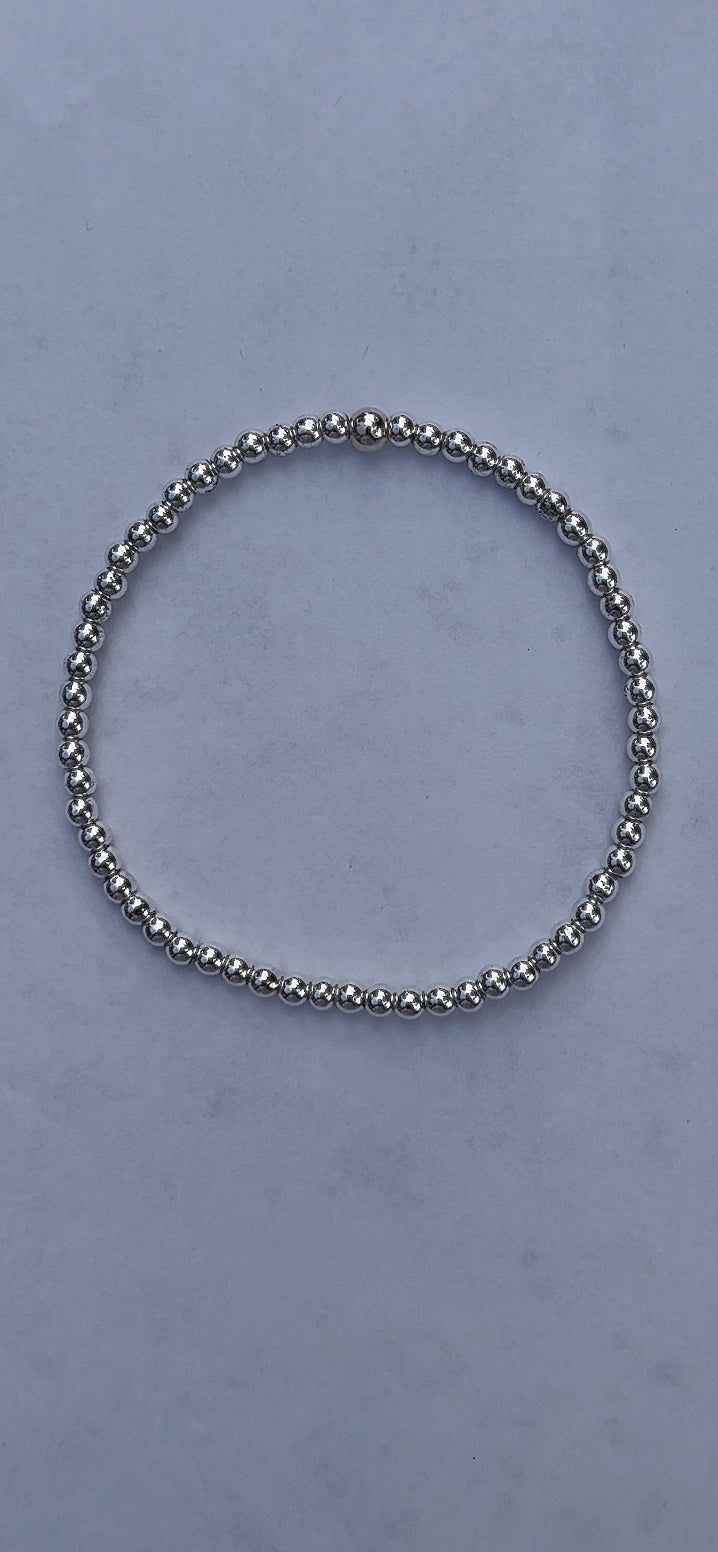 4mm silver hematite