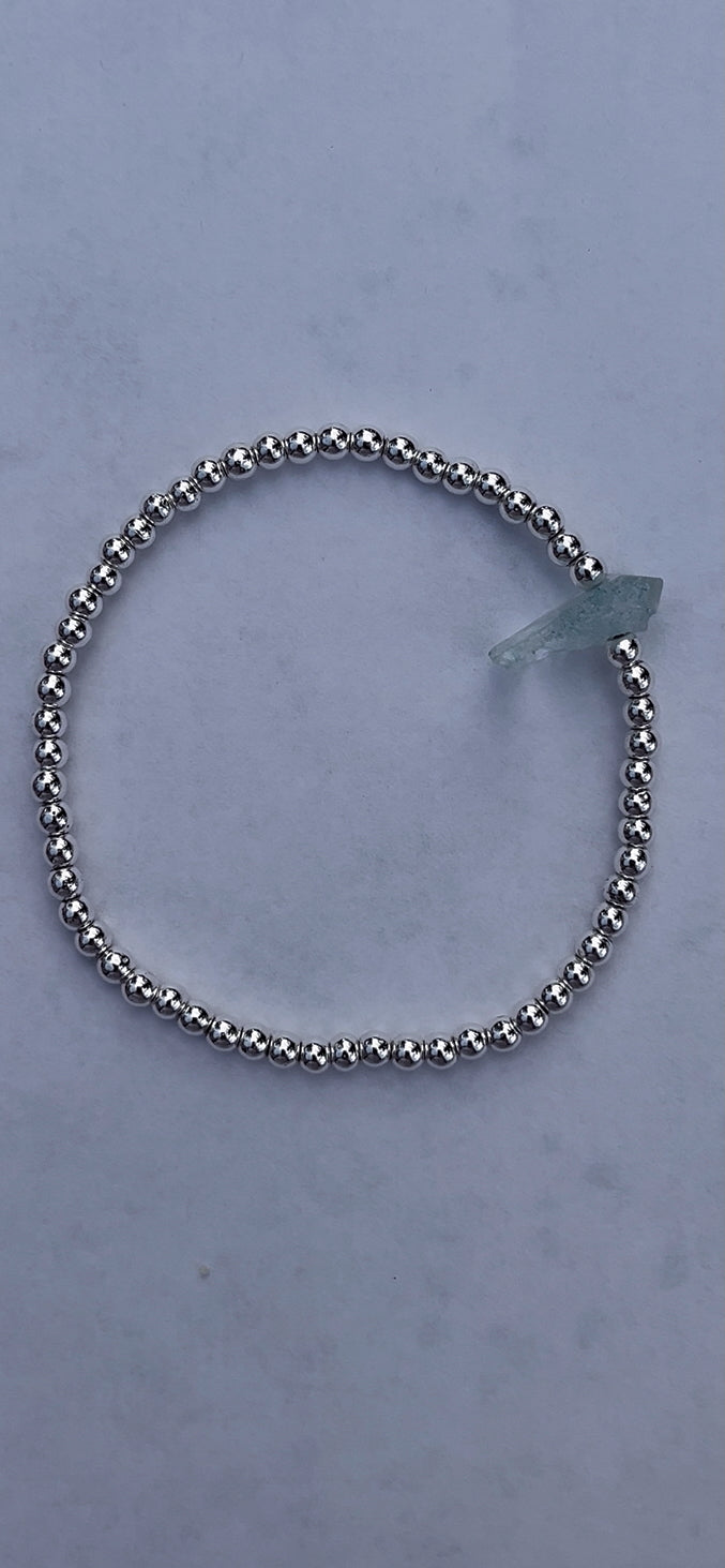 Silver hematite + aquamarine crystal