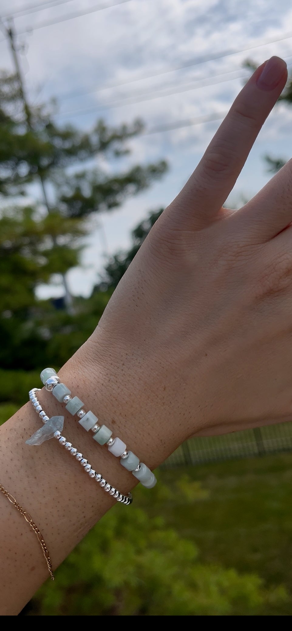 Silver hematite + aquamarine crystal