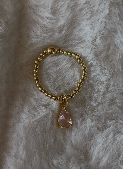 Baby pink charm ring