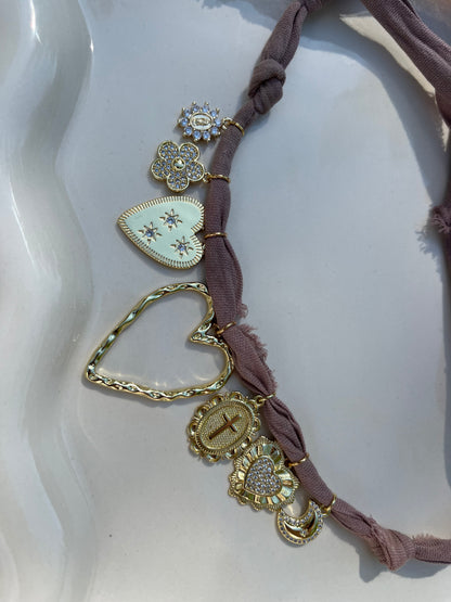neutral girl charm necklace