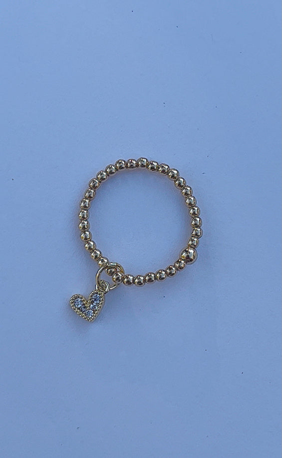 Heart charm ring