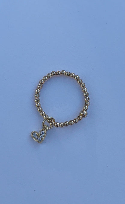 Heart charm ring