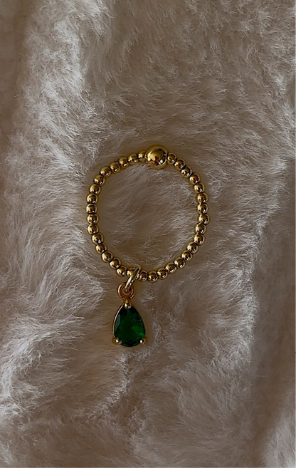 Emerald charm ring