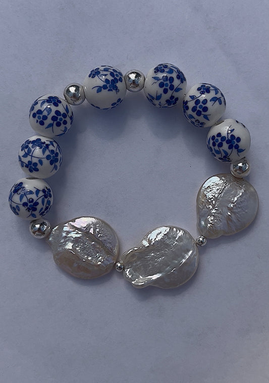 Multi coin pearl silver hematite
