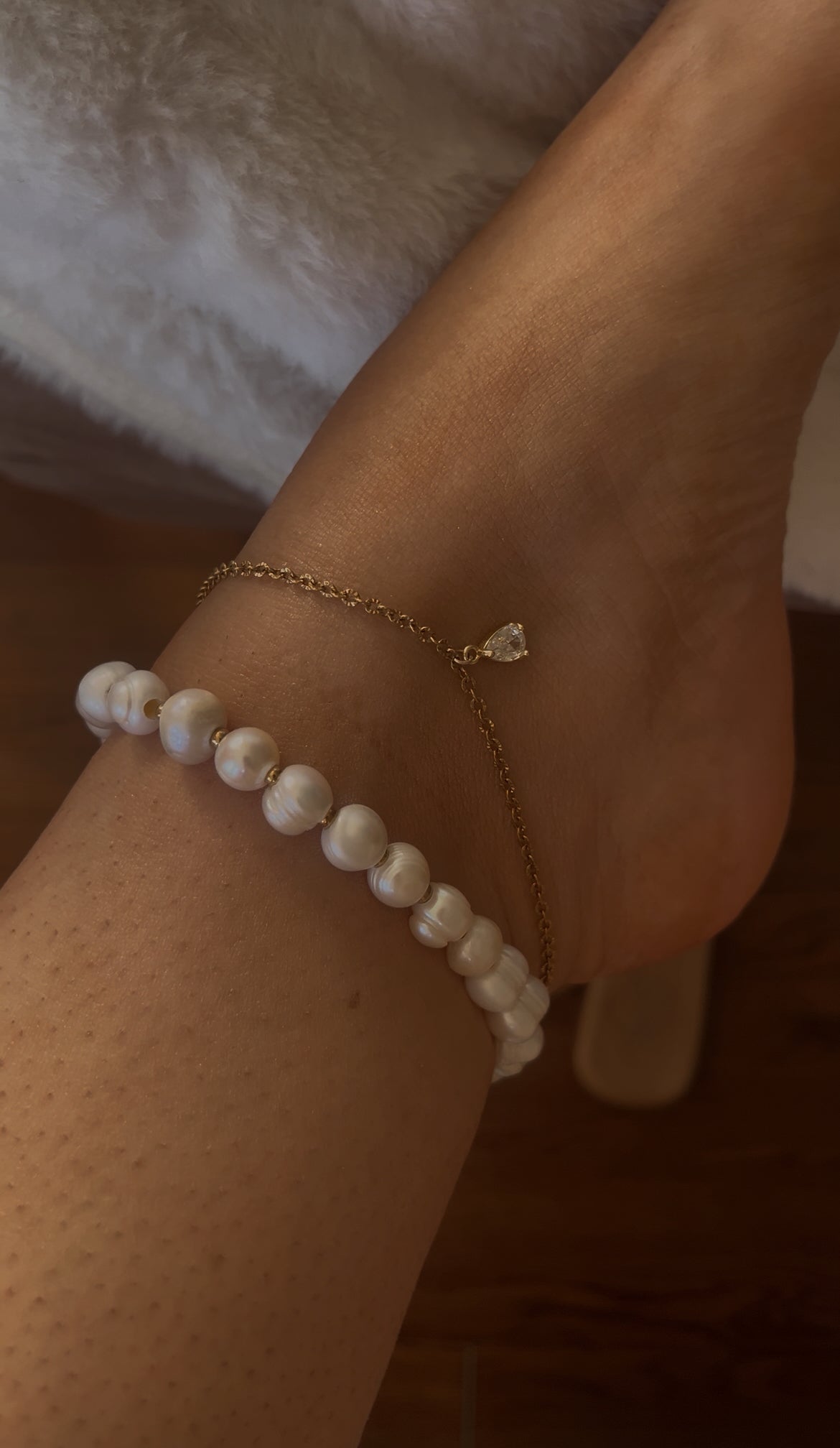 Nugget pearl anklet