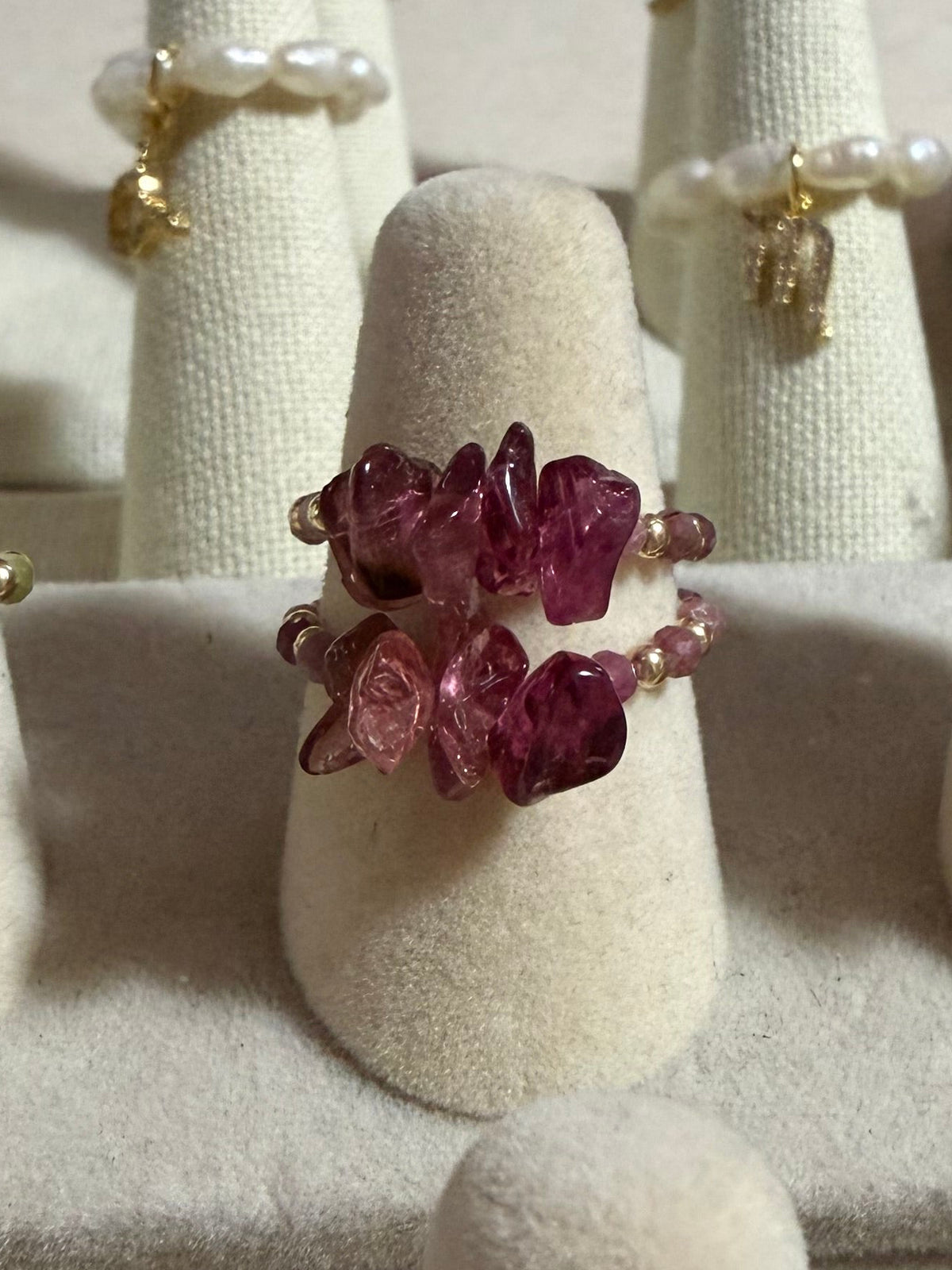 She’s a Gem - 14k gold filled tourmaline beaded ring