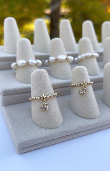 Heart charm ring