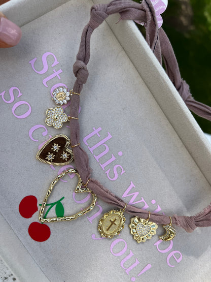 neutral girl charm necklace