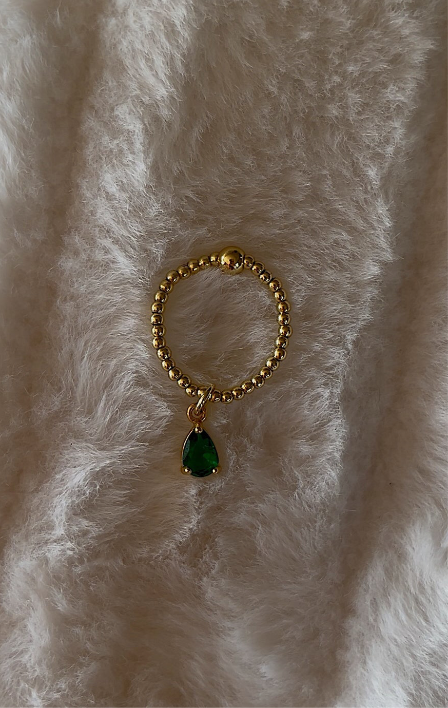 Emerald charm ring