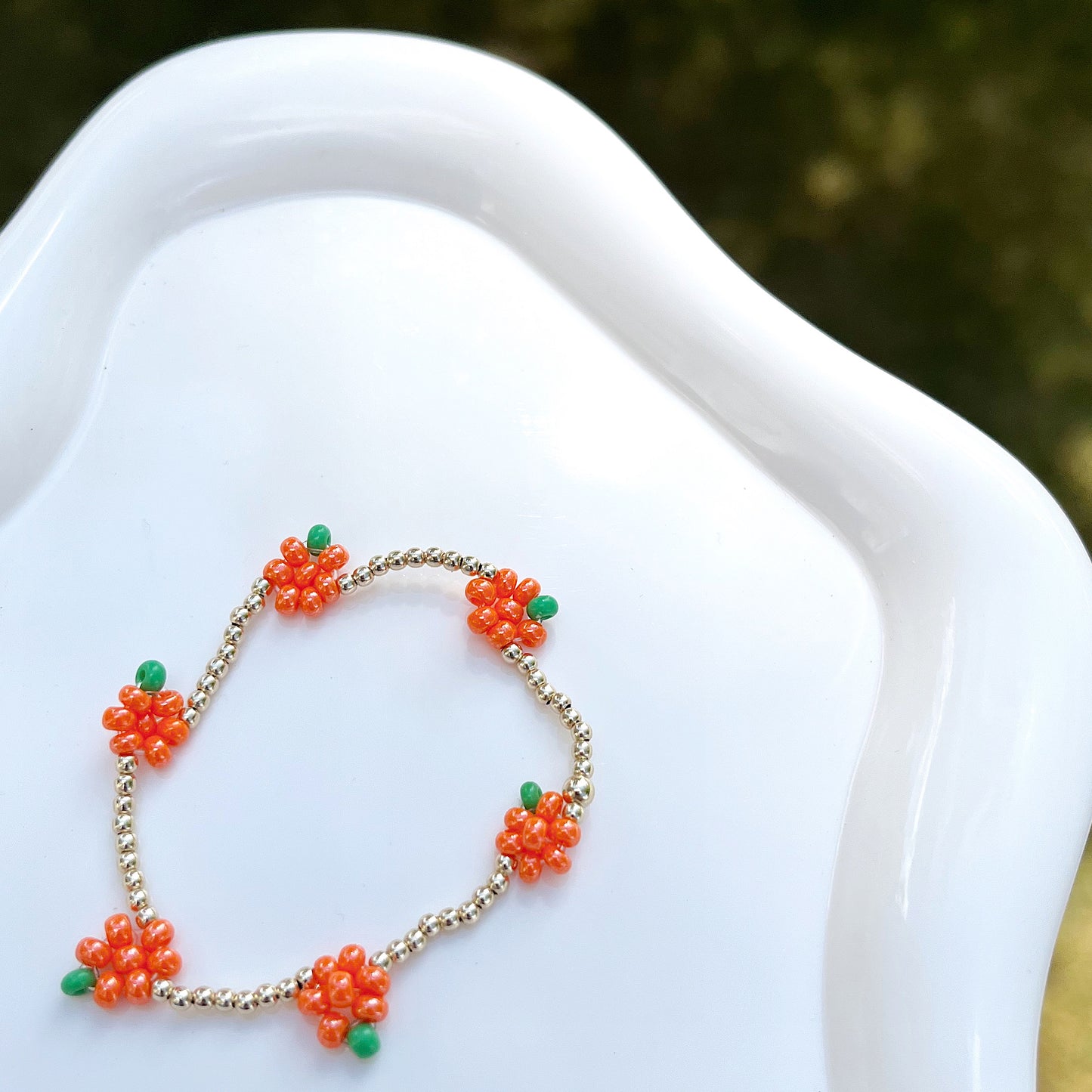 dainty pumpkin bracelet