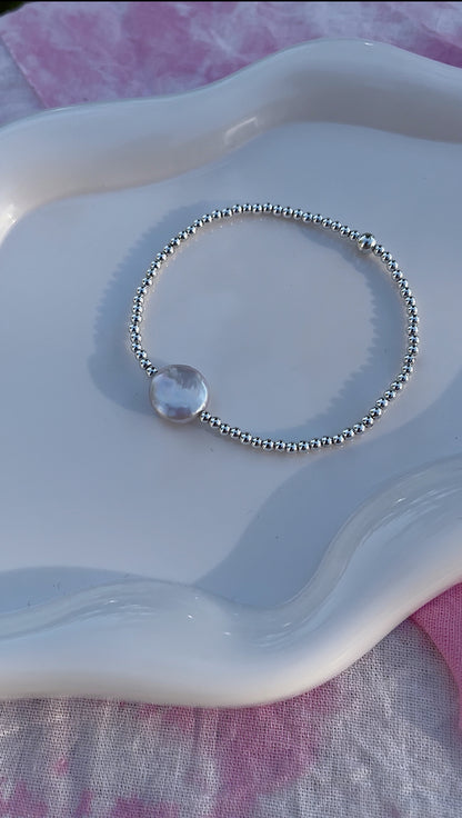 single coin pearl bracelet