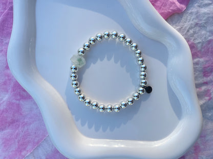 Silver + phantom quartz bracelet