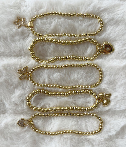 Beaded pavè star mini bracelet