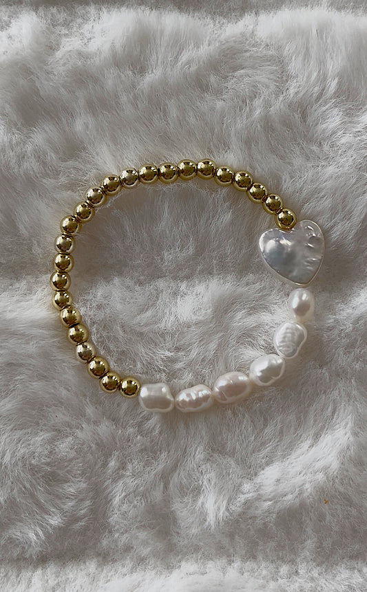 Pearl heart mini bracelet