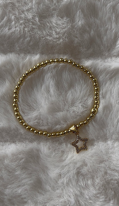 Beaded pavè star mini bracelet
