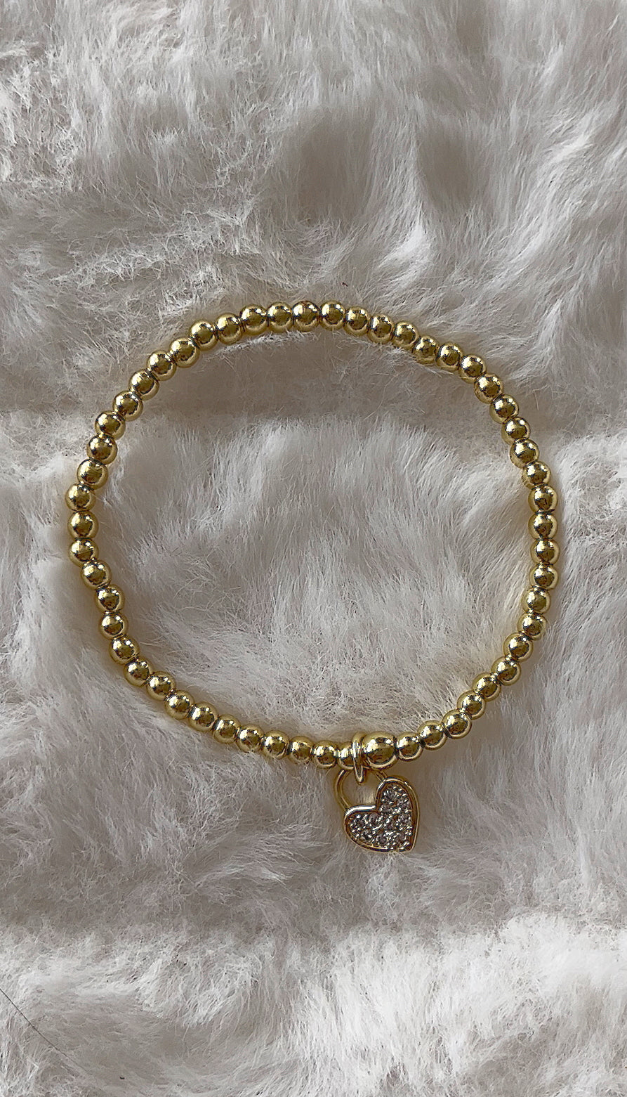 Heart + mini beaded bracelet