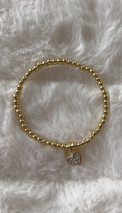 Heart + mini beaded bracelet