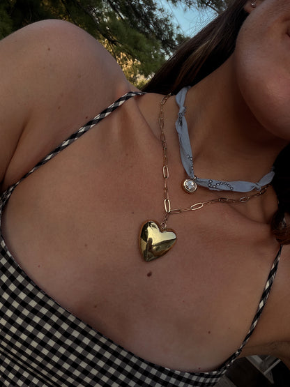bezel bandana charm necklace