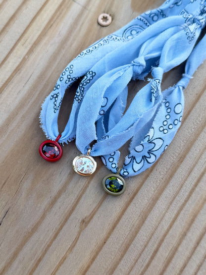 bezel bandana charm necklace