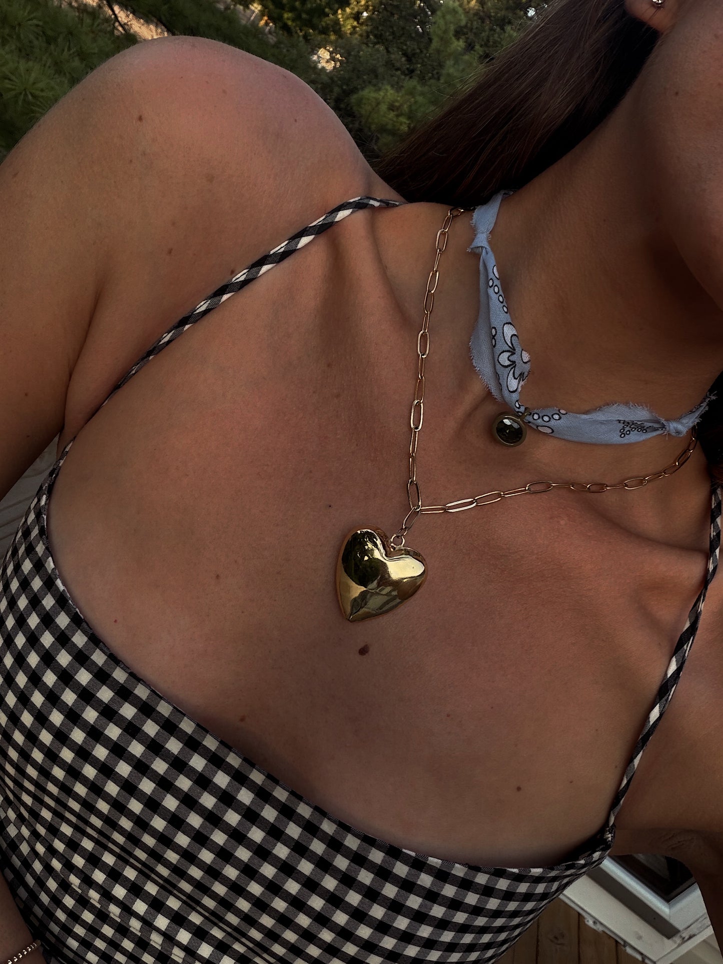 bezel bandana charm necklace
