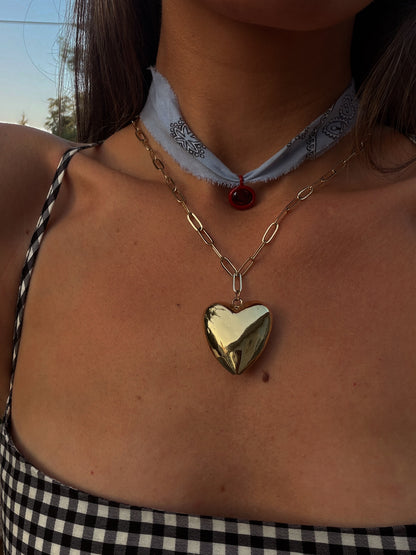 bezel bandana charm necklace