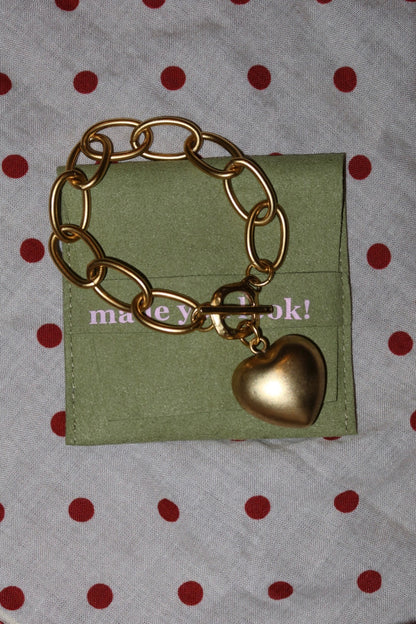 The Gigi - Bubble Heart Statement Chain Bracelet
