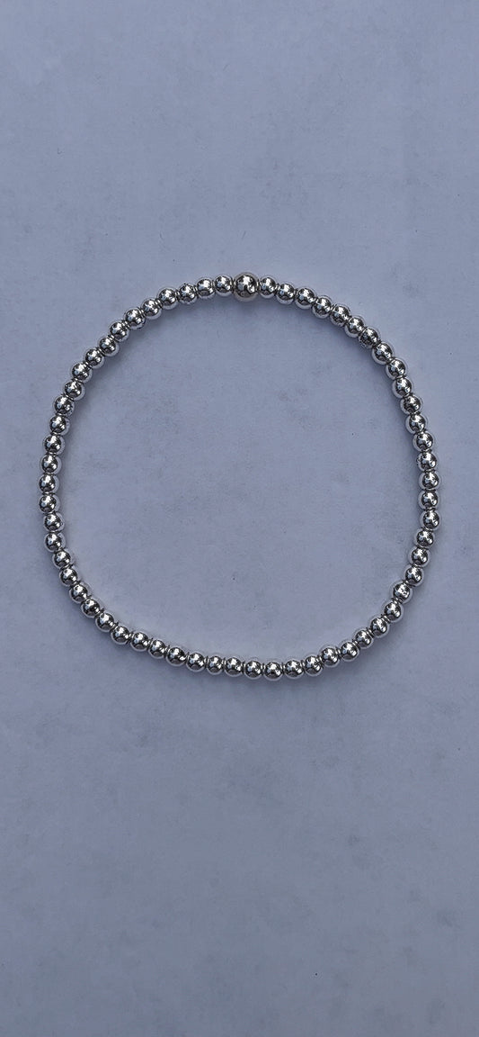 4mm silver hematite
