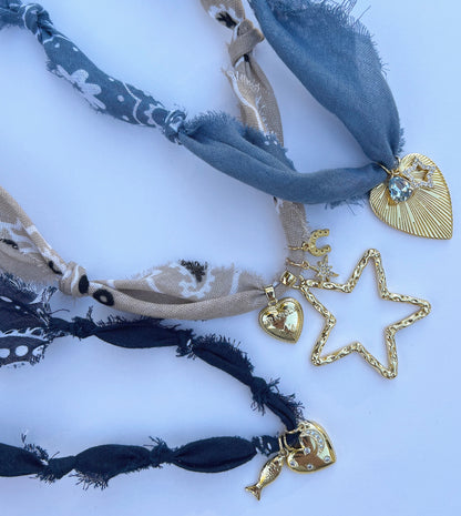 Dusty blue charm cluster